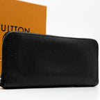 Louis Vuitton Zippy Wallet Vertical Taiga Black Round