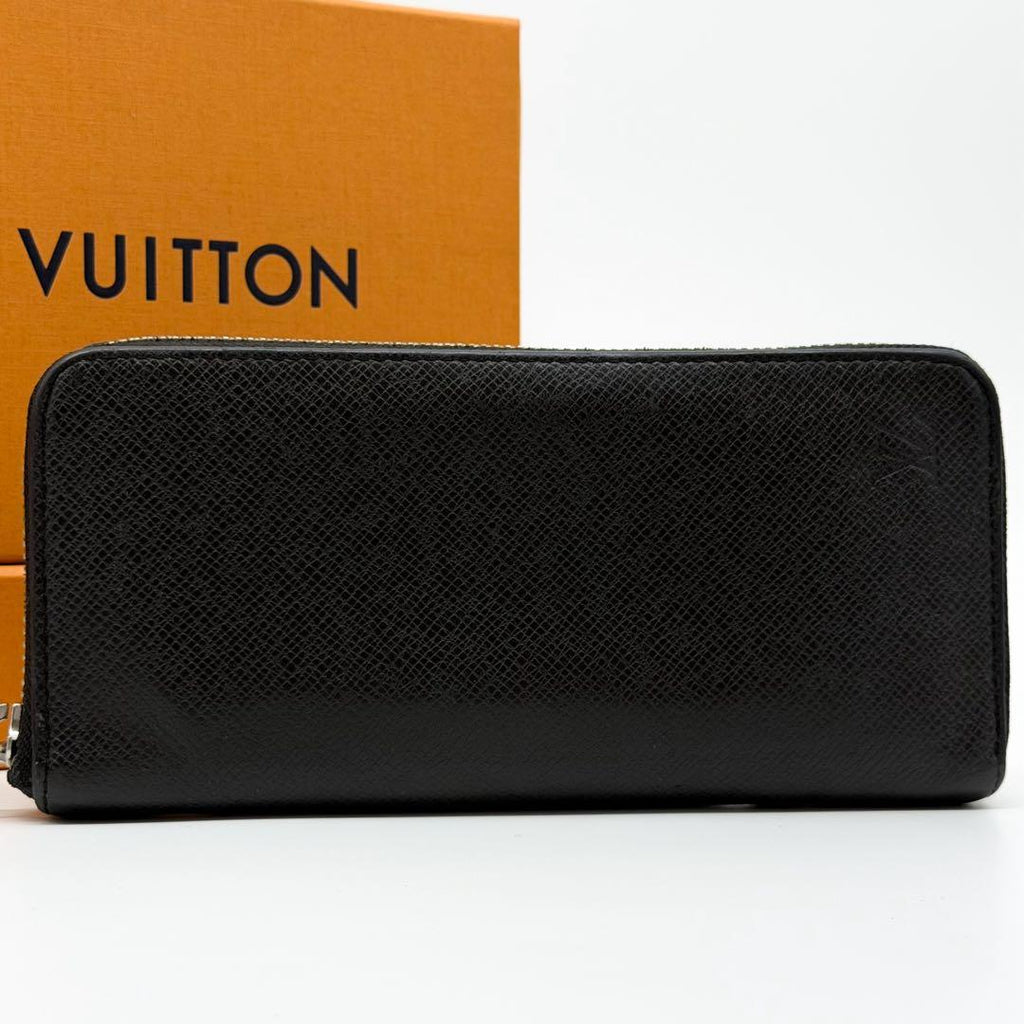 Louis Vuitton Zippy Wallet Vertical Taiga Black Round