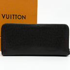 Louis Vuitton Zippy Wallet Vertical Taiga Black Round