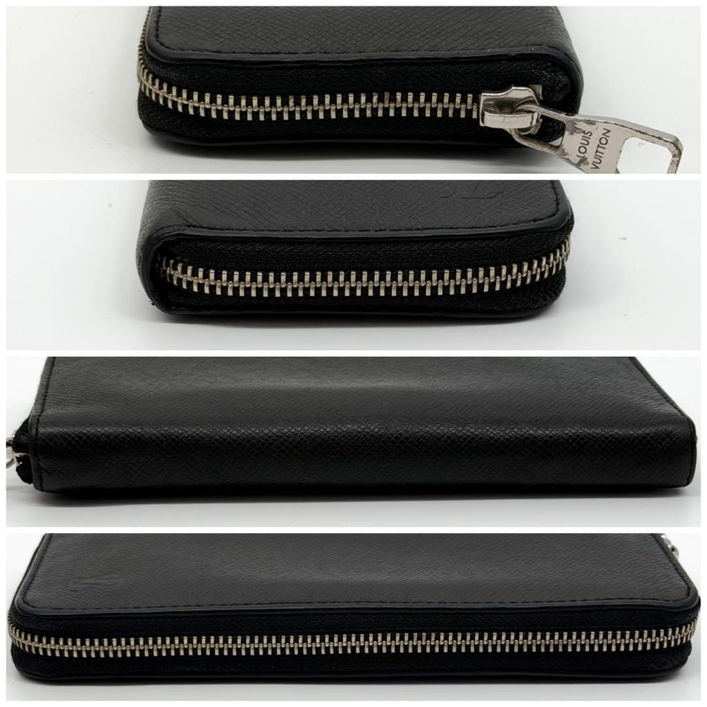 Louis Vuitton Zippy Wallet Vertical Taiga Black Round