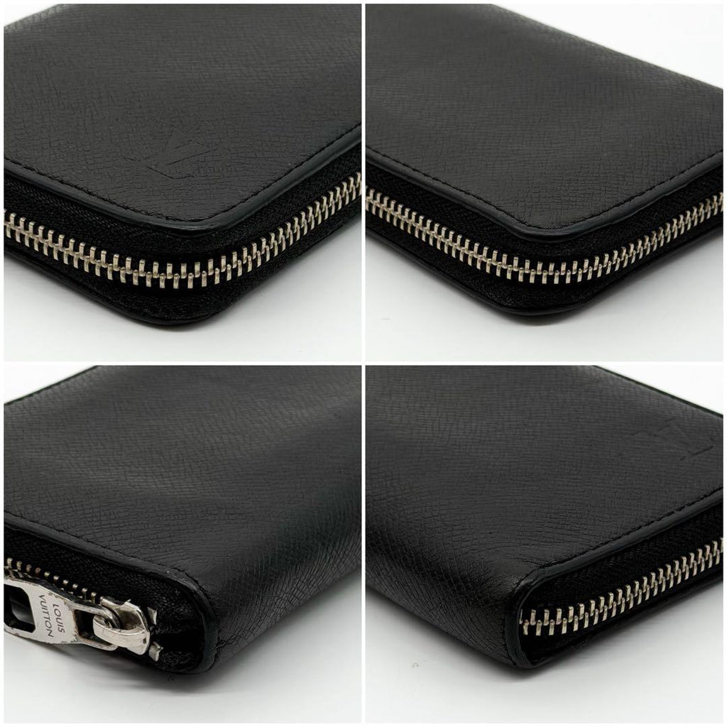 Louis Vuitton Zippy Wallet Vertical Taiga Black Round