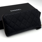 Chanel Quilted Caviar Leather Zip Around Wallet Black — view 2