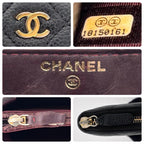 Chanel Quilted Caviar Leather Zip Around Wallet Black — view 9