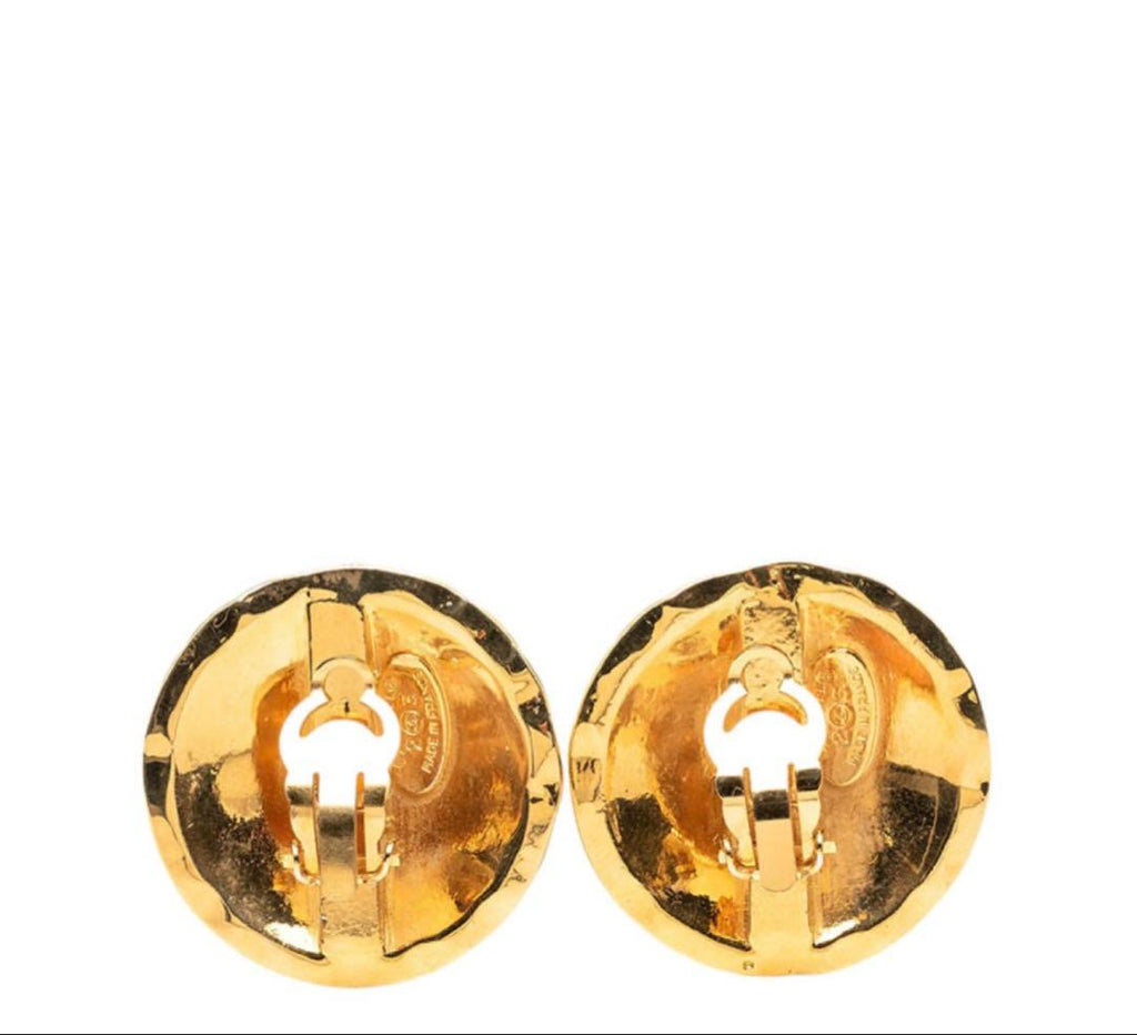 Chanel CC Logo Quilted Round Earrings — view 3