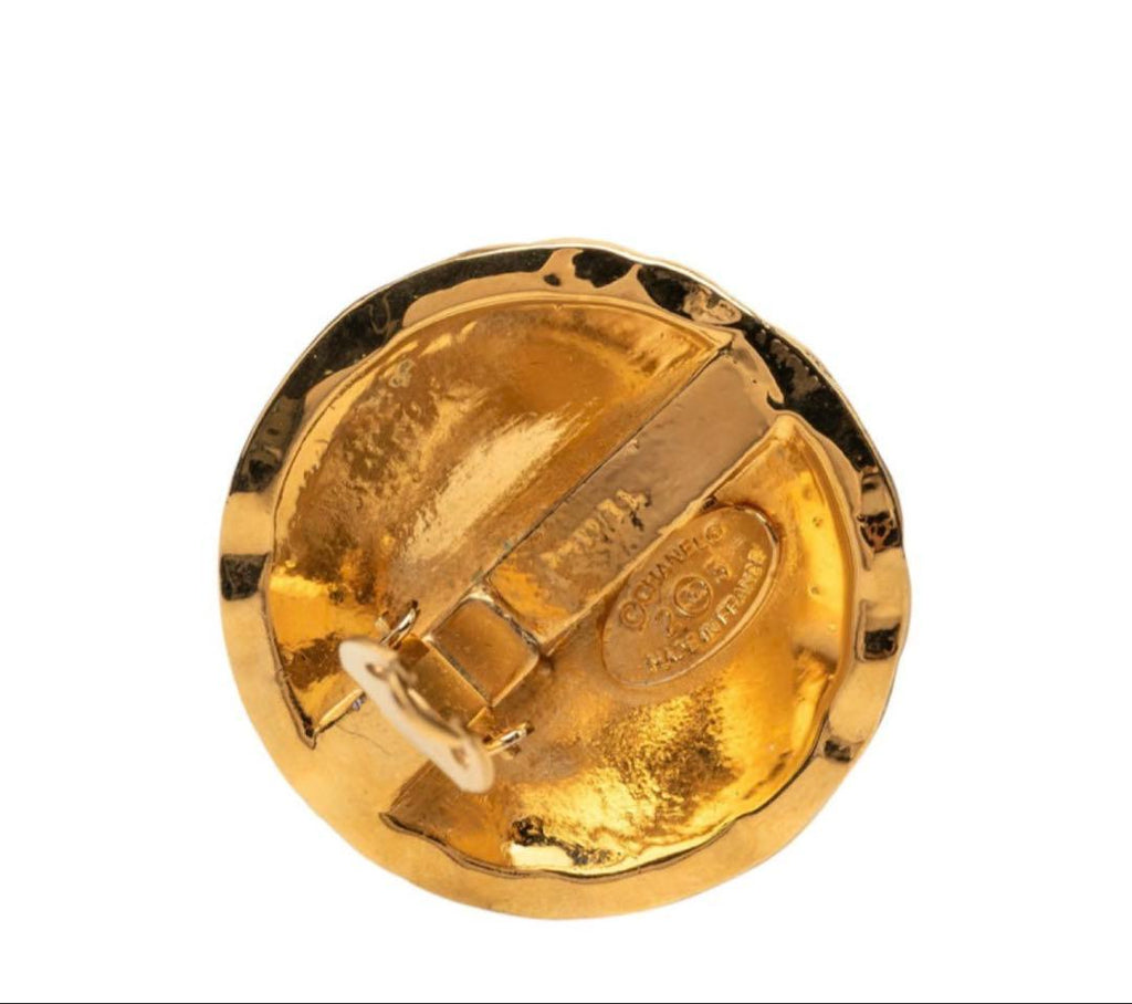 Chanel CC Logo Quilted Round Earrings — view 4