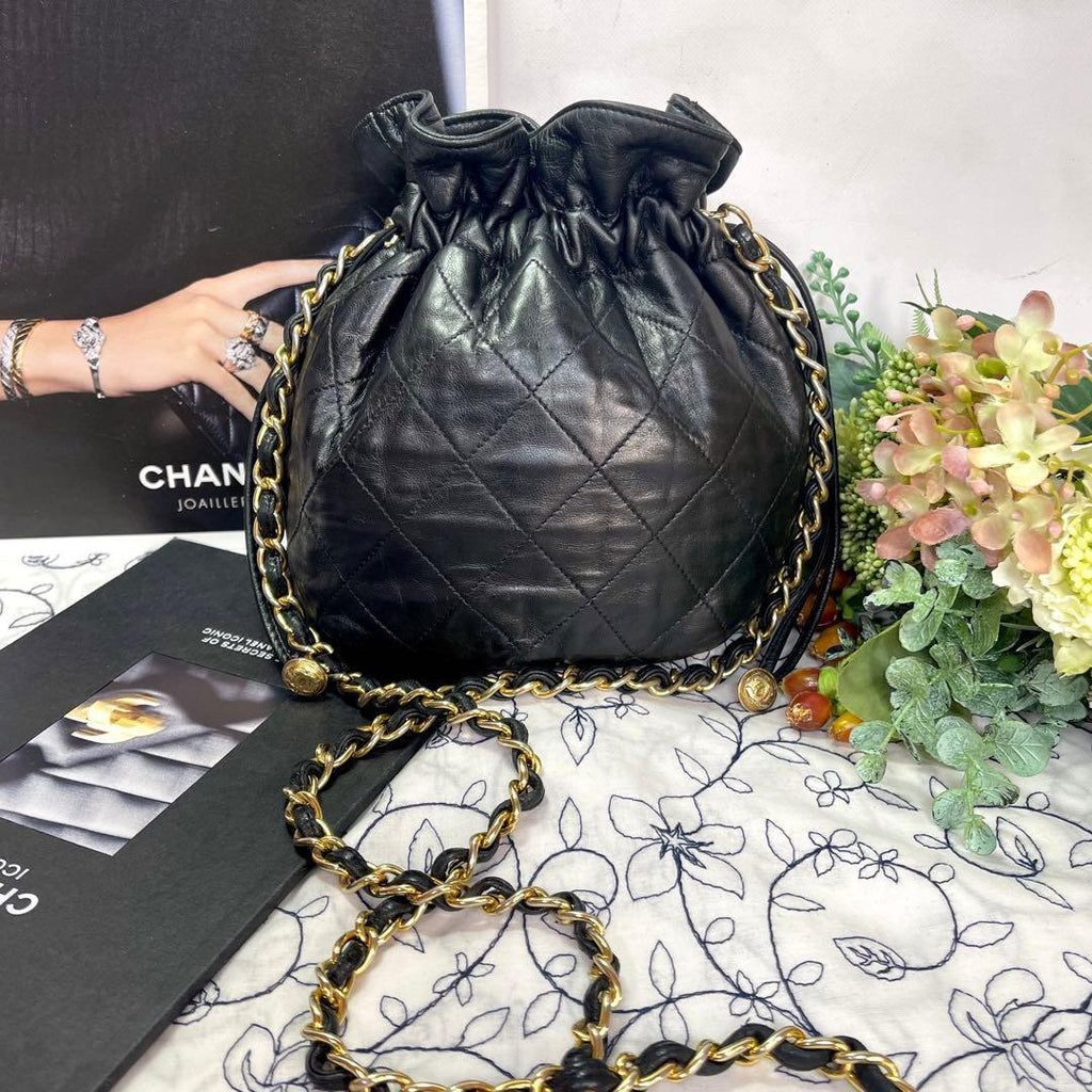 Chanel Quilted Drawstring Vintage Shoulder Bag — view 2