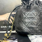 Chanel Quilted Drawstring Vintage Shoulder Bag — view 4