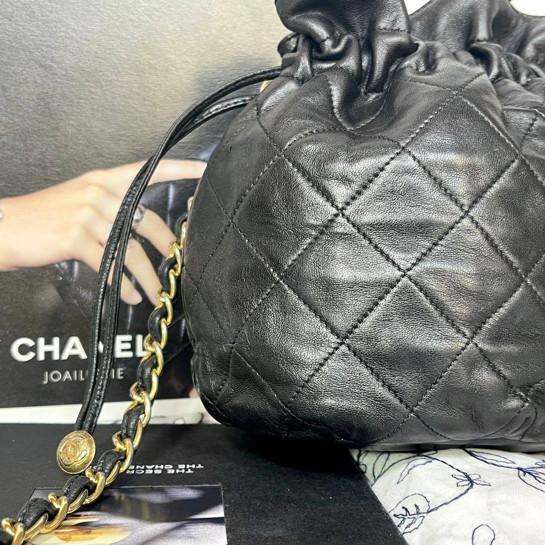 Chanel Quilted Drawstring Vintage Shoulder Bag — view 4