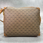Gucci GG Shoulder Bag Brown Beige Leather Logo — view 3