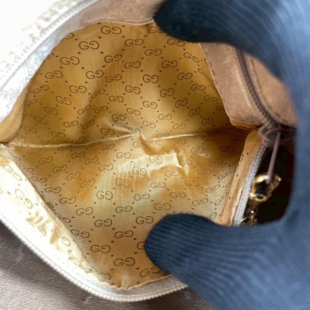 Gucci GG Shoulder Bag Brown Beige Leather Logo — view 6