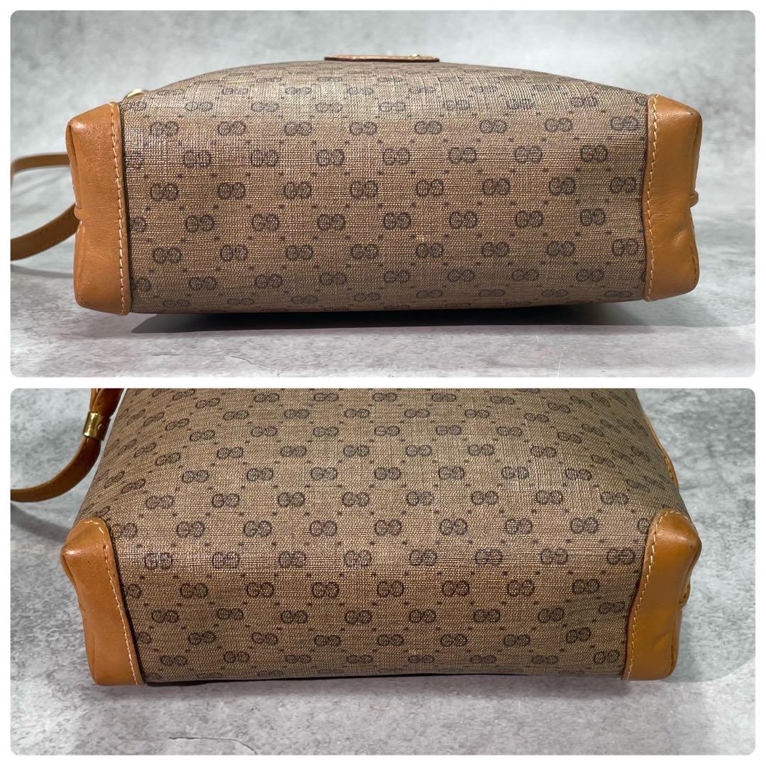 Gucci GG Shoulder Bag Brown Beige Leather Logo — view 8