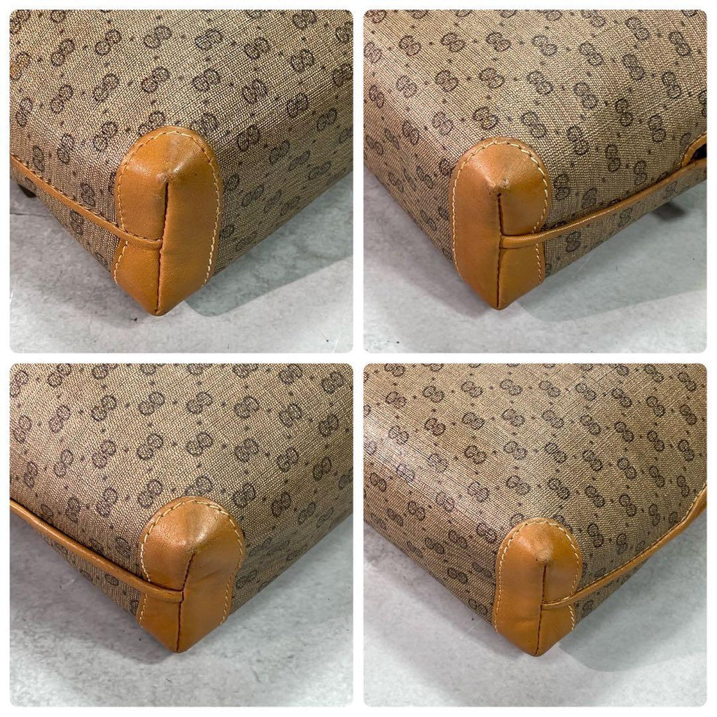 Gucci GG Shoulder Bag Brown Beige Leather Logo — view 9