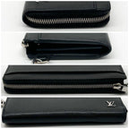 Louis Vuitton Zippy Dragonne Taiga Black Wallet — view 4