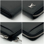 Louis Vuitton Zippy Dragonne Taiga Black Wallet — view 5
