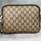 Gucci GG Shoulder Bag Brown Beige Leather Logo — view 3