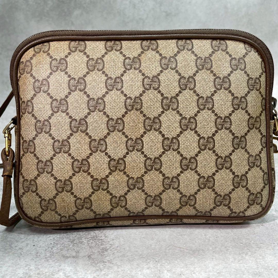 Gucci GG Shoulder Bag Brown Beige Leather Logo — view 3