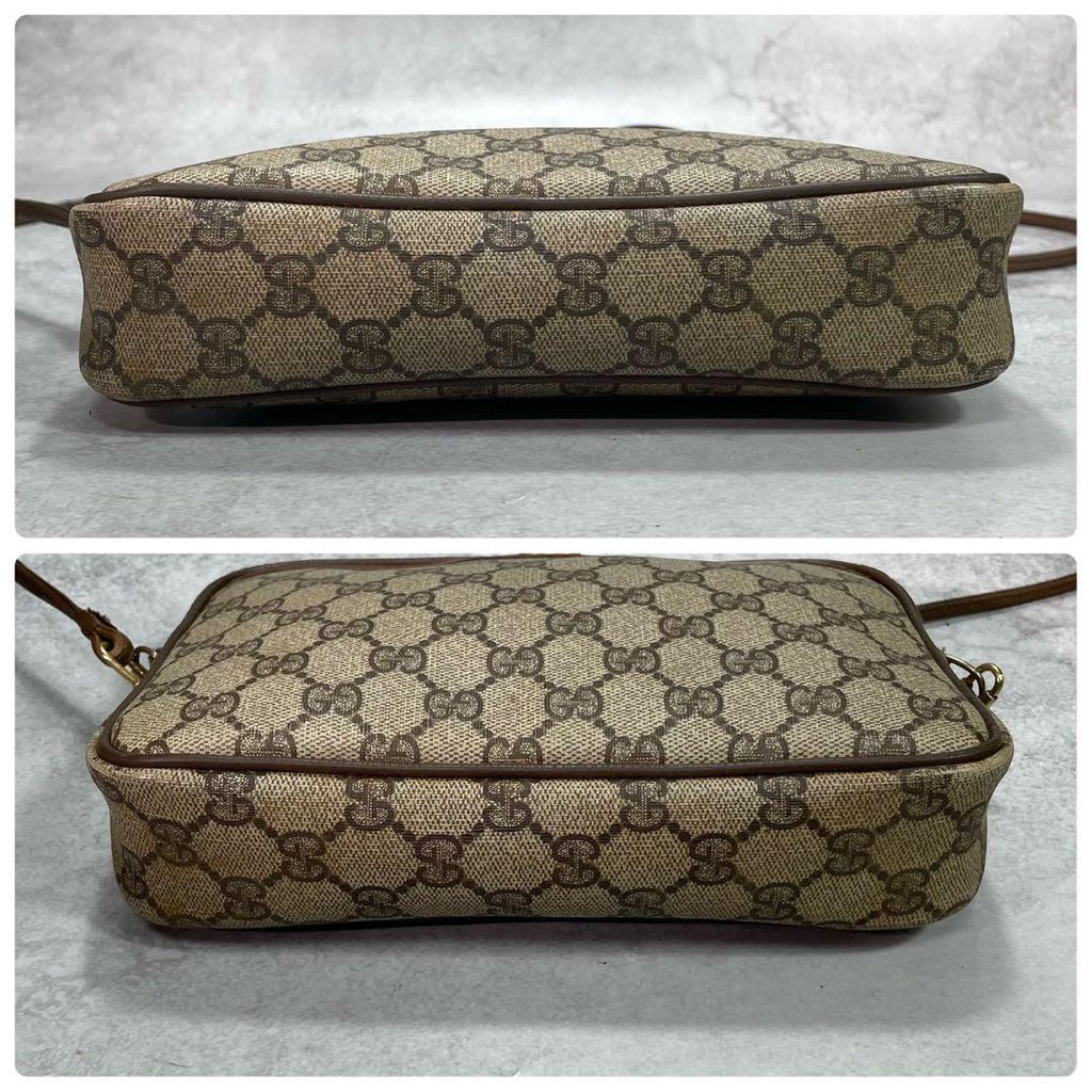 Gucci GG Shoulder Bag Brown Beige Leather Logo — view 7