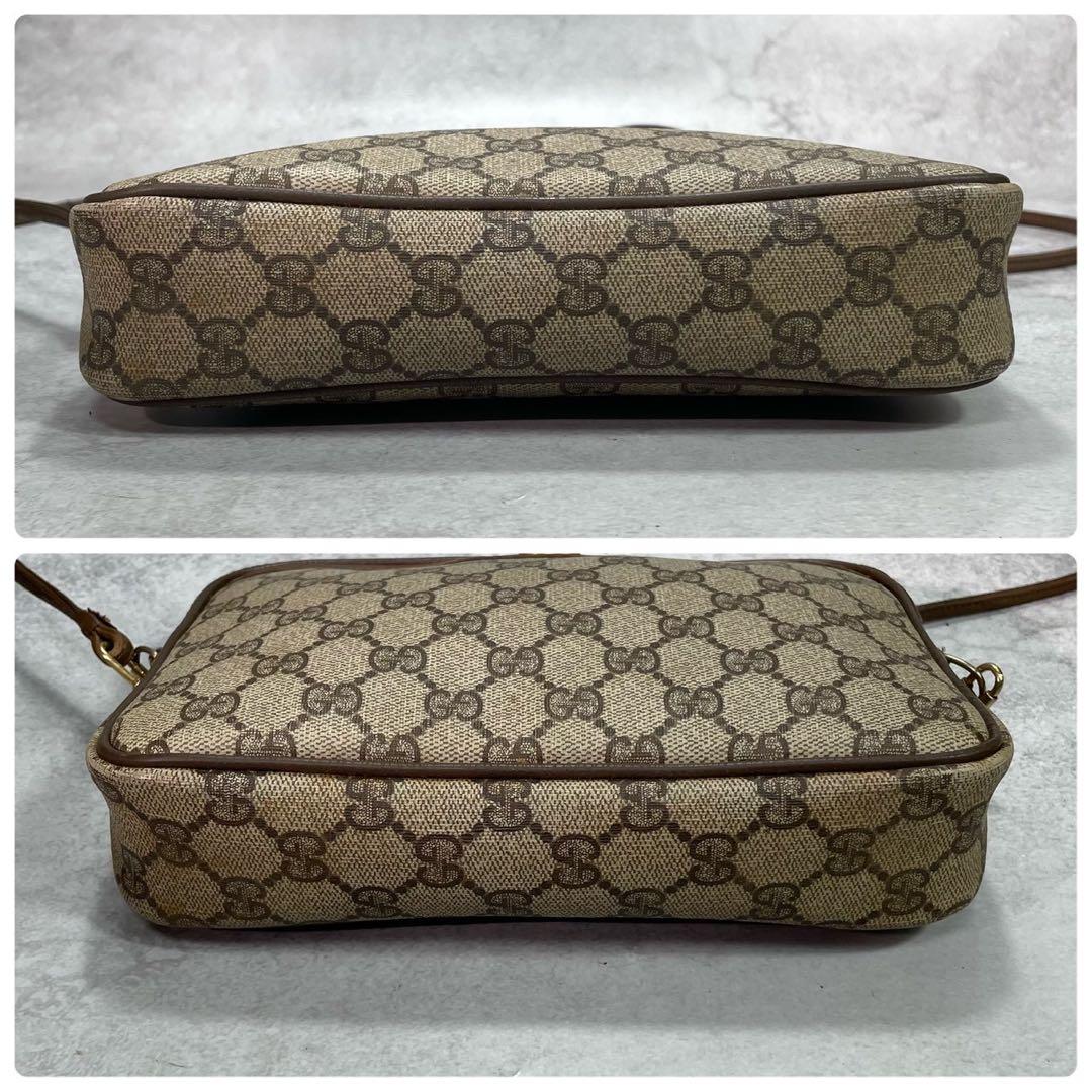 Gucci GG Shoulder Bag Brown Beige Leather Logo — view 7
