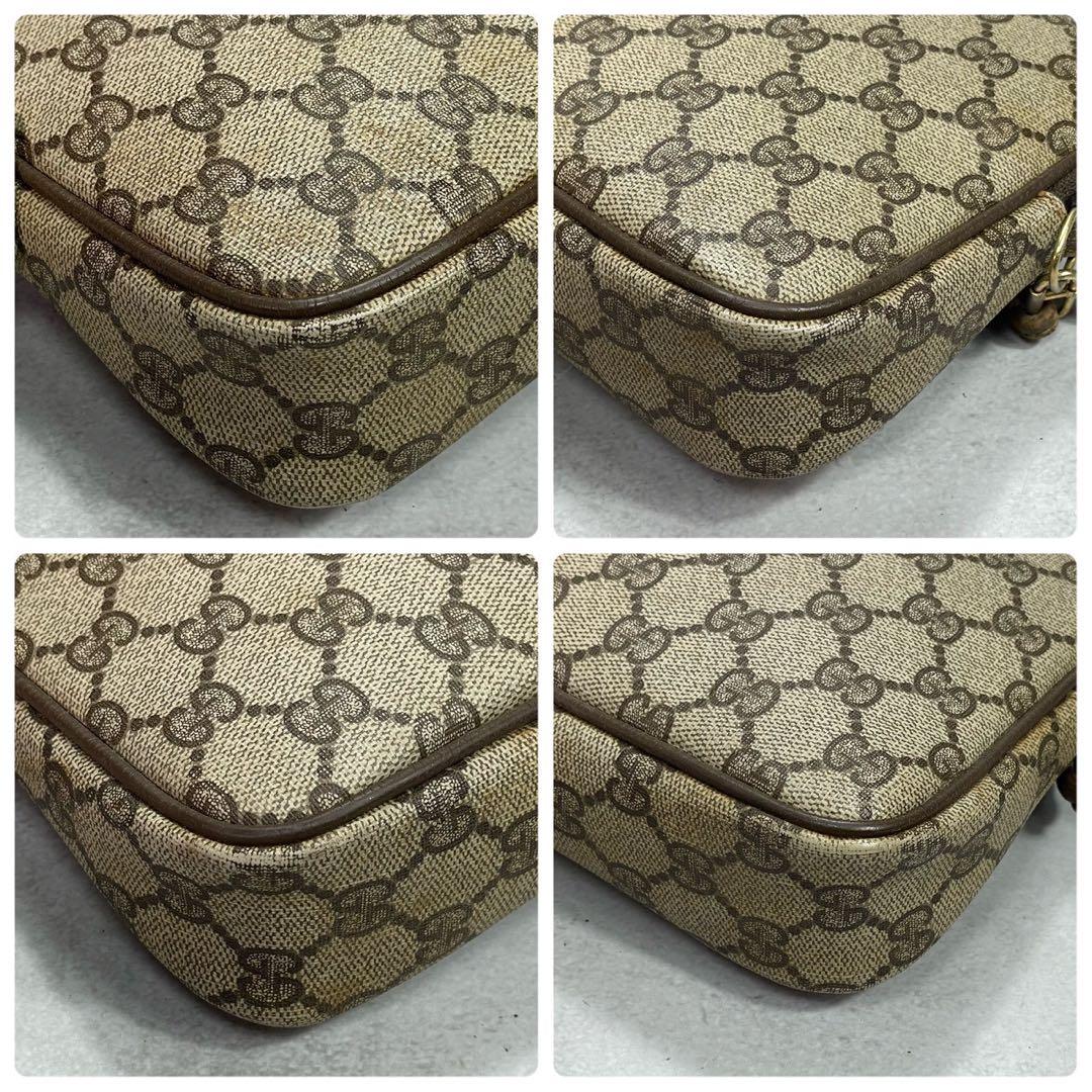 Gucci GG Shoulder Bag Brown Beige Leather Logo — view 8