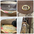 Gucci GG Shoulder Bag Brown Beige Leather Logo — view 9