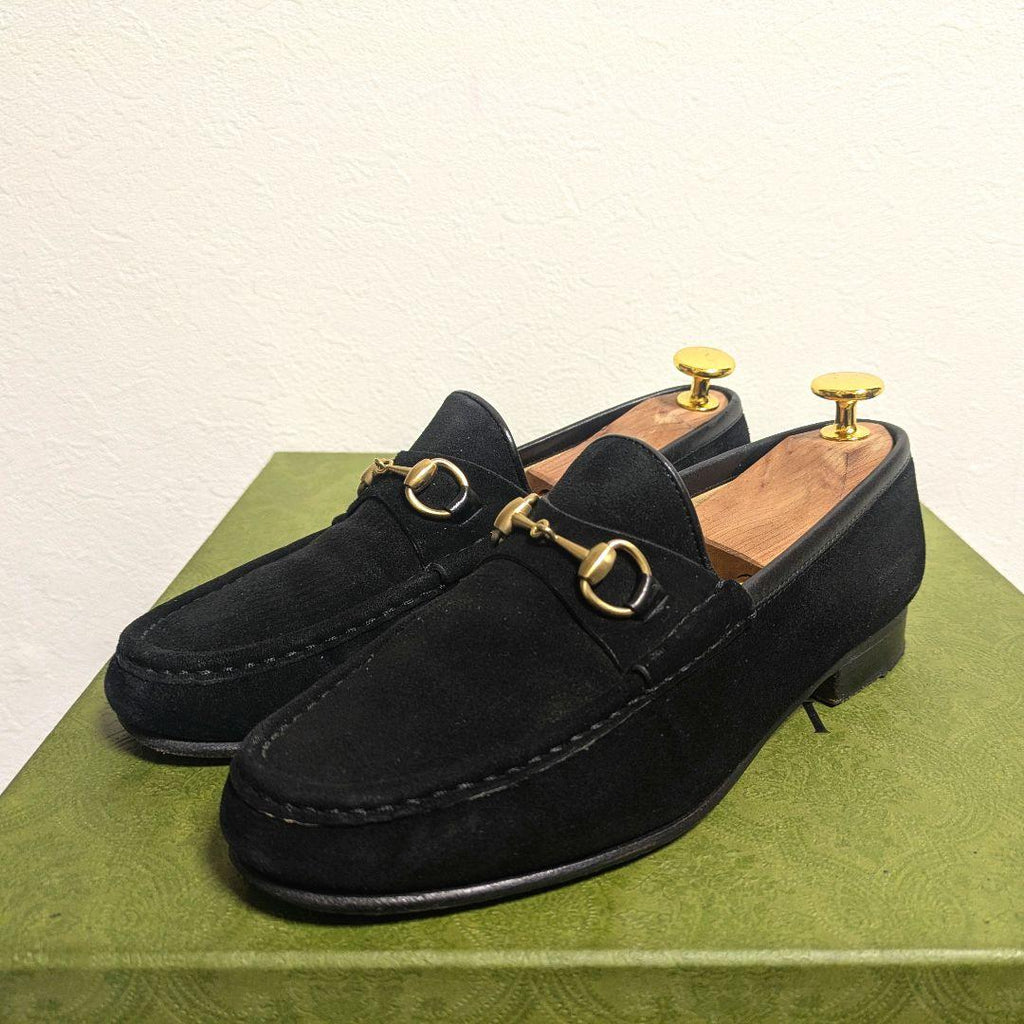 Gucci Horsebit Loafers Suede Black 36 — view 2