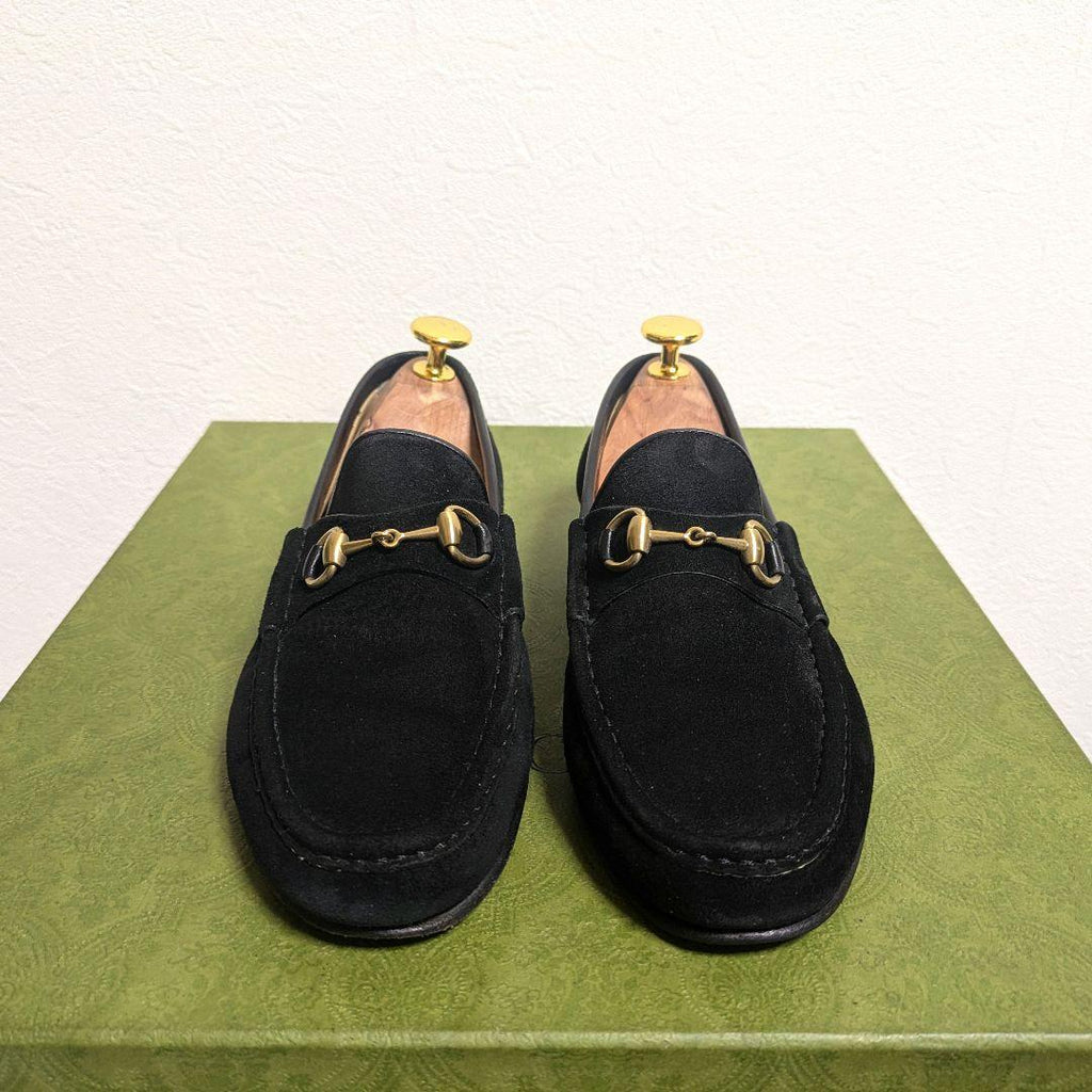 Gucci Horsebit Loafers Suede Black 36 — view 3