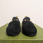 Gucci Horsebit Loafers Suede Black 36 — view 4