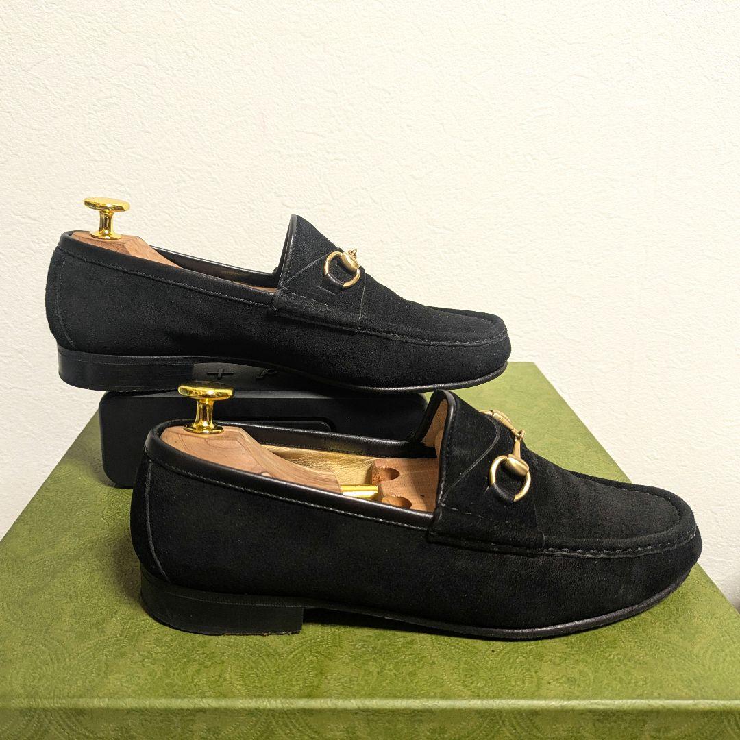 Gucci Horsebit Loafers Suede Black 36 — view 5
