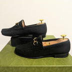 Gucci Horsebit Loafers Suede Black 36 — view 6