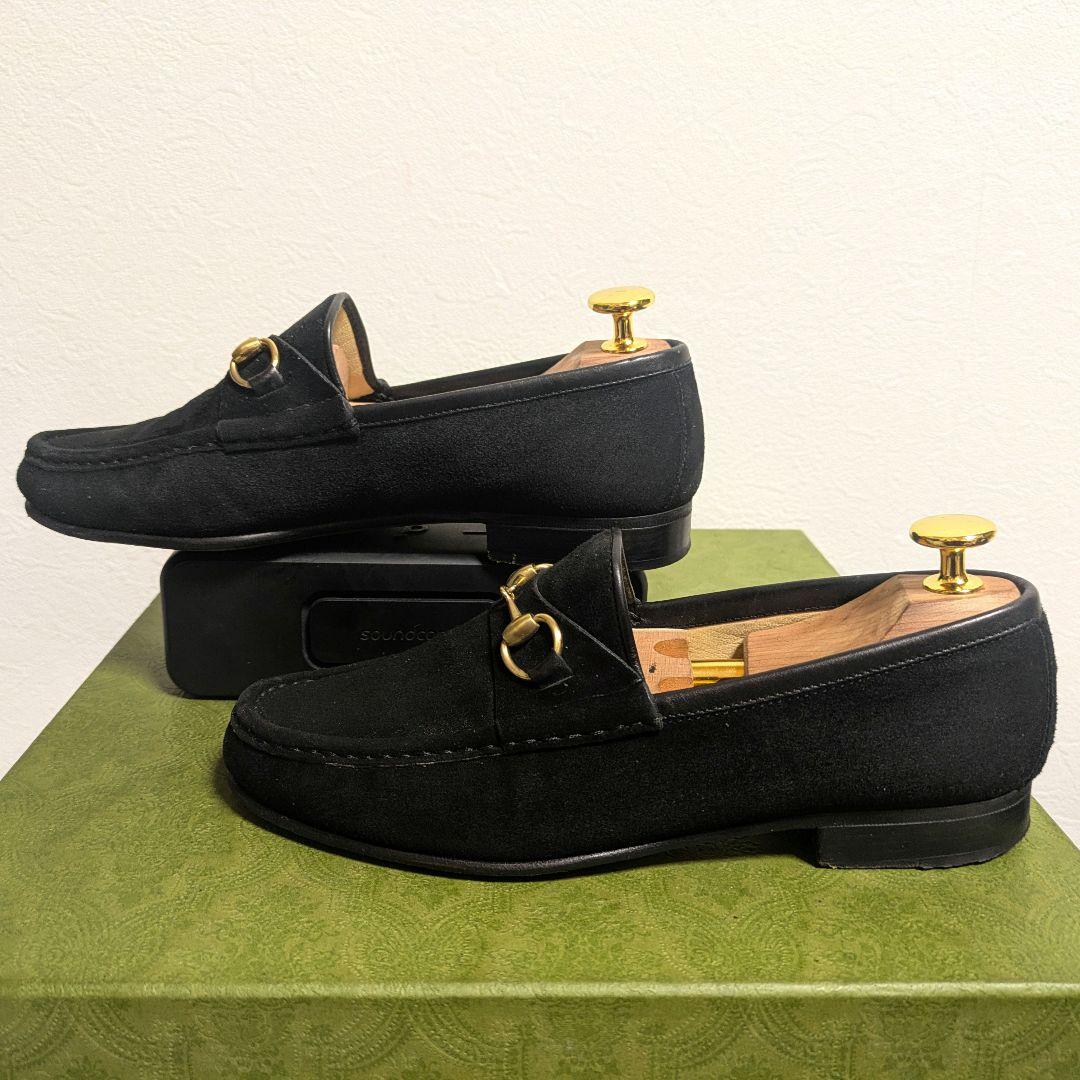 Gucci Horsebit Loafers Suede Black 36 — view 6