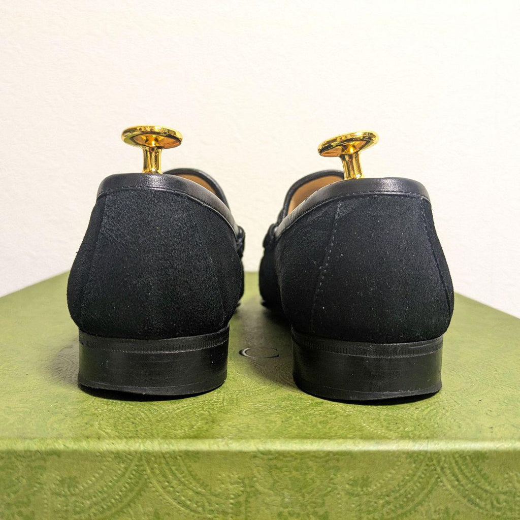 Gucci Horsebit Loafers Suede Black 36 — view 8