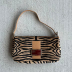 Fendi Baguette Zebra Print Calf Hair Shoulder Bag — view 2