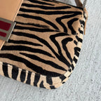 Fendi Baguette Zebra Print Calf Hair Shoulder Bag — view 4