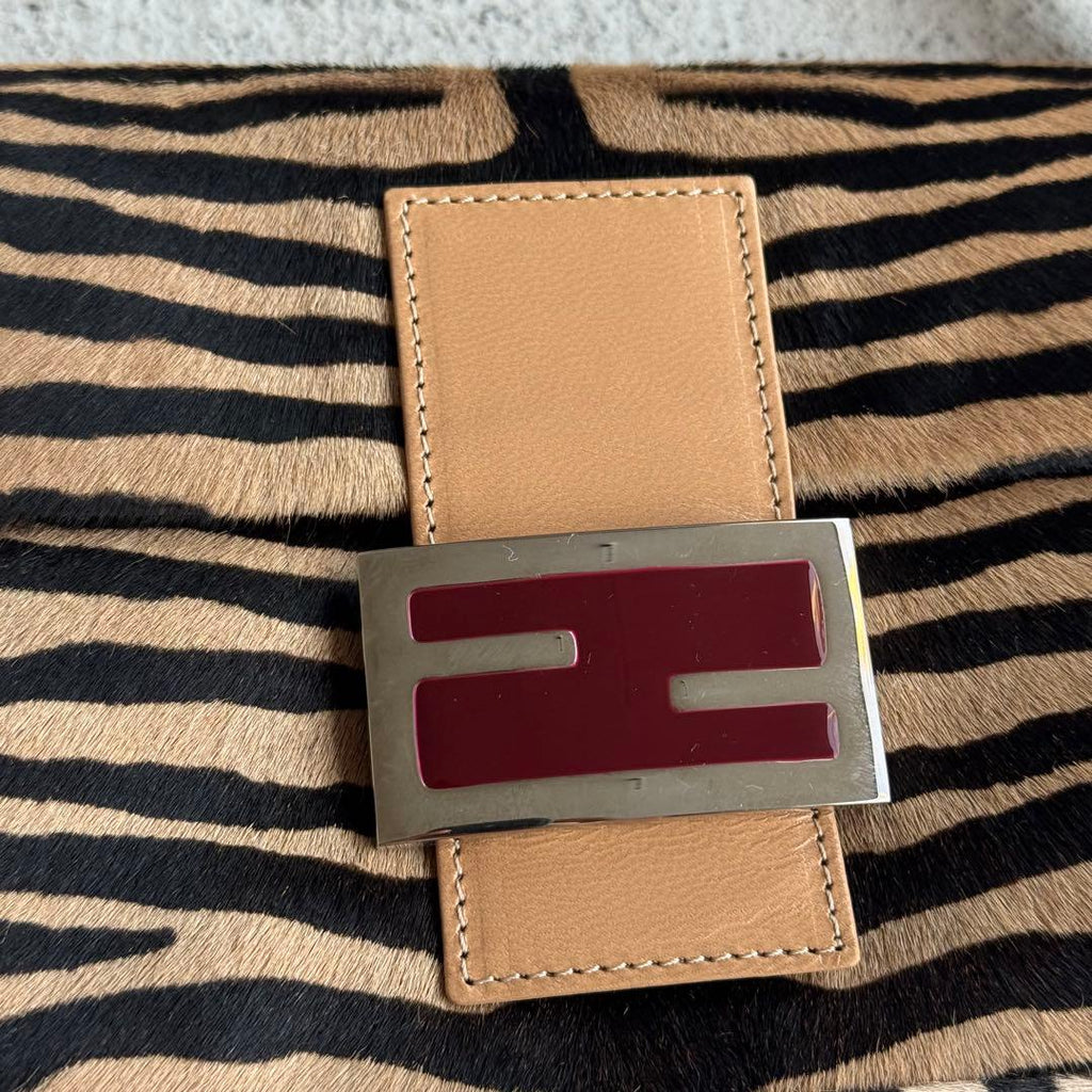 Fendi Baguette Zebra Print Calf Hair Shoulder Bag — view 5