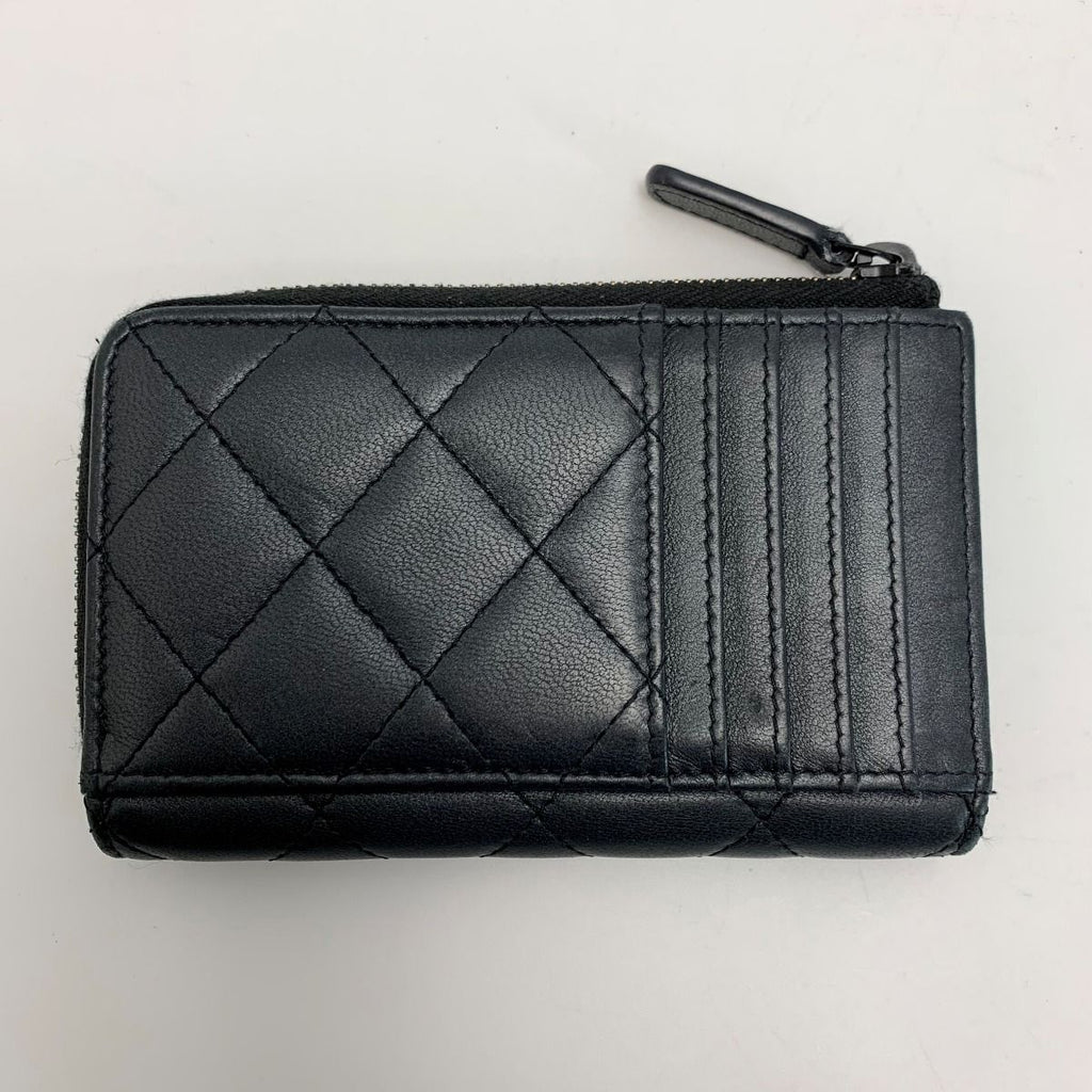 Chanel Quilted Classic Zip Card Ap3179 Black Case — view 3