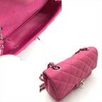 Chanel CC Logo Turnlock Soft Caviar Leather Mini Quilted Chain Shoulder Bag Pink — view 8