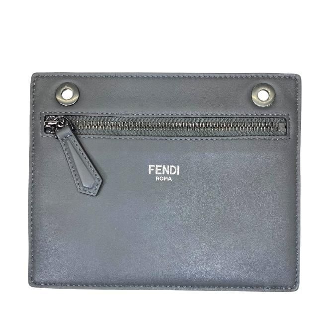 Fendi 7 Va530 Peekaboo Icyou Small 2-Way Shoulder Bag Calf Leather Gray — view 9