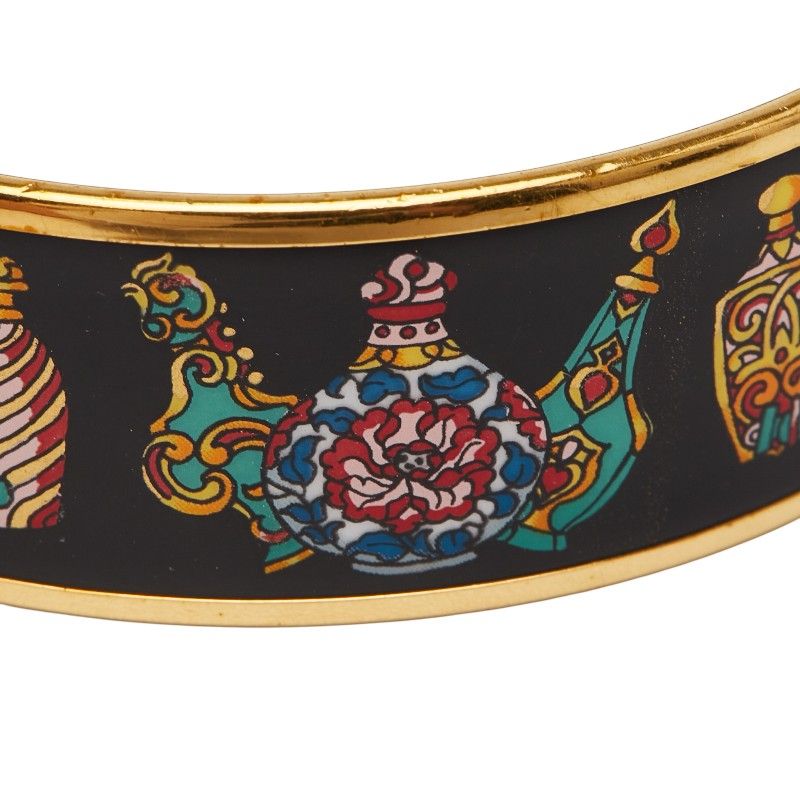 Hermes Emile GM Cloisonne Black Gold Plated — view 4