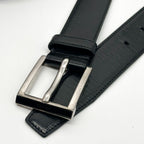 Prada Saffiano Leather Classic Belt Black Silver — view 4