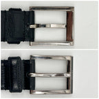 Prada Saffiano Leather Classic Belt Black Silver — view 5