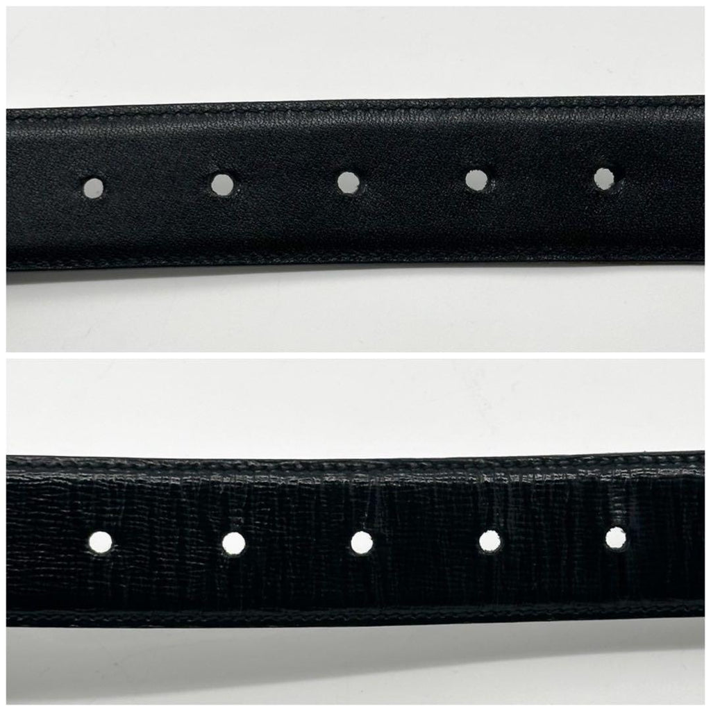 Prada Saffiano Leather Classic Belt Black Silver — view 6