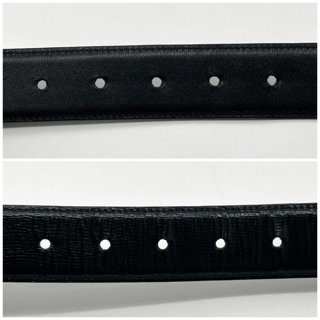 Prada Saffiano Leather Classic Belt Black Silver — view 6
