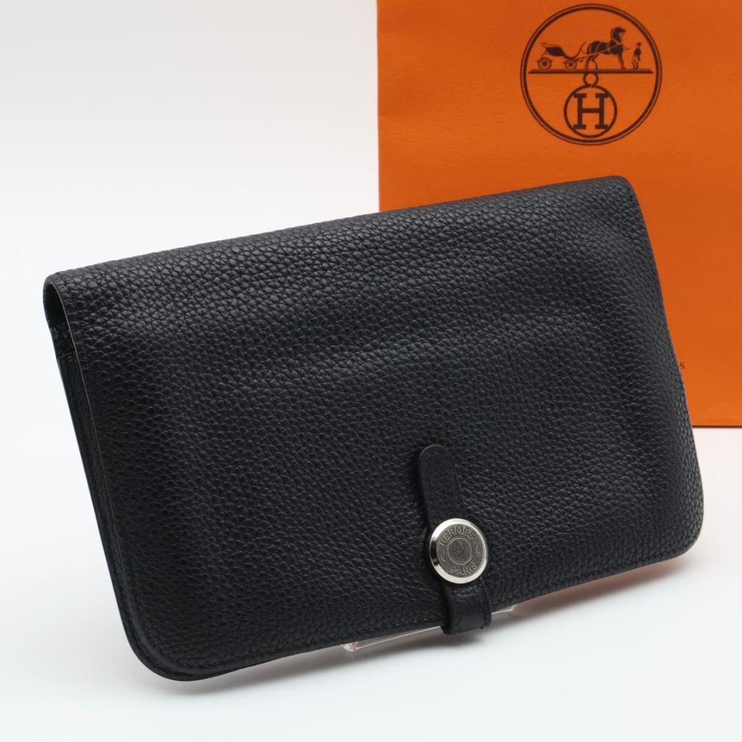Hermes Dogon GM Wallet Taurillon Black