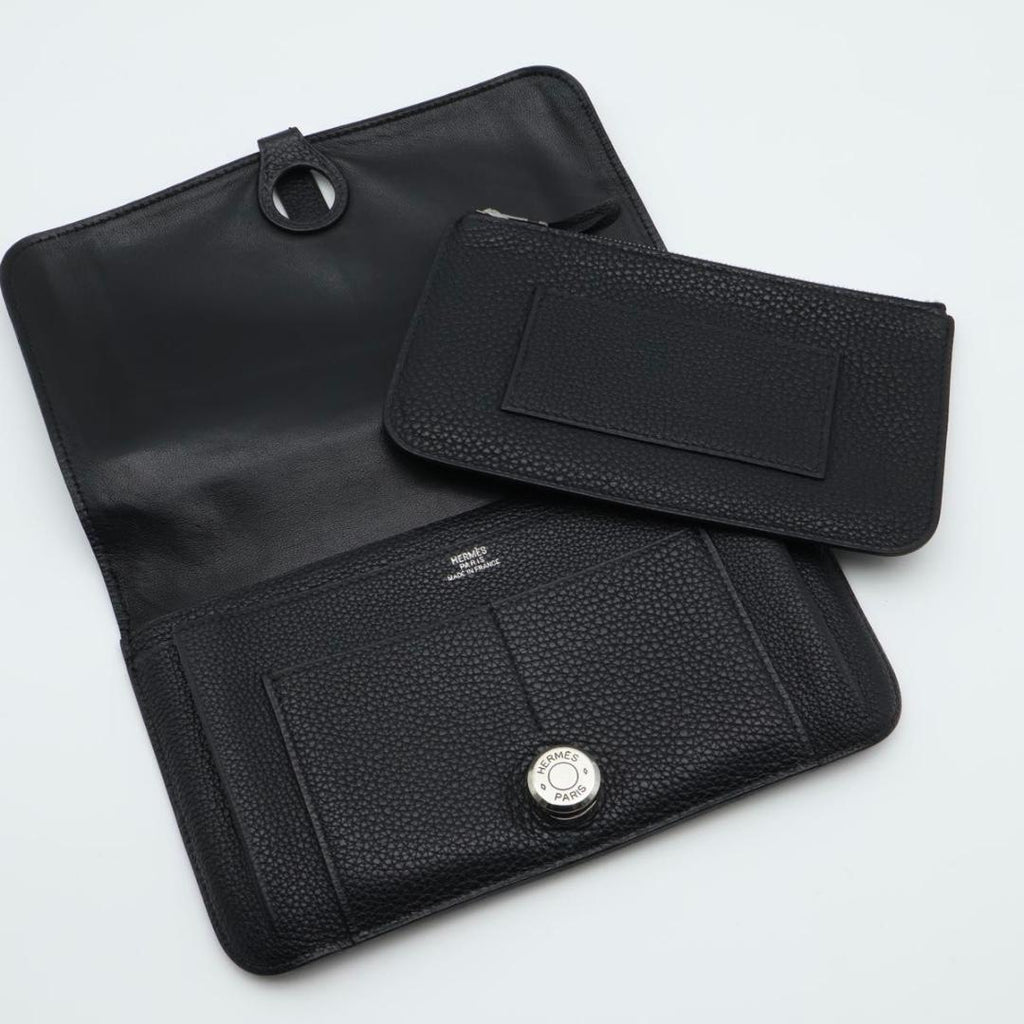 Hermes Dogon GM Wallet Taurillon Black — view 3