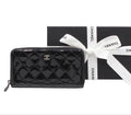 Chanel Quilted Patent Leather Zip Around Wallet