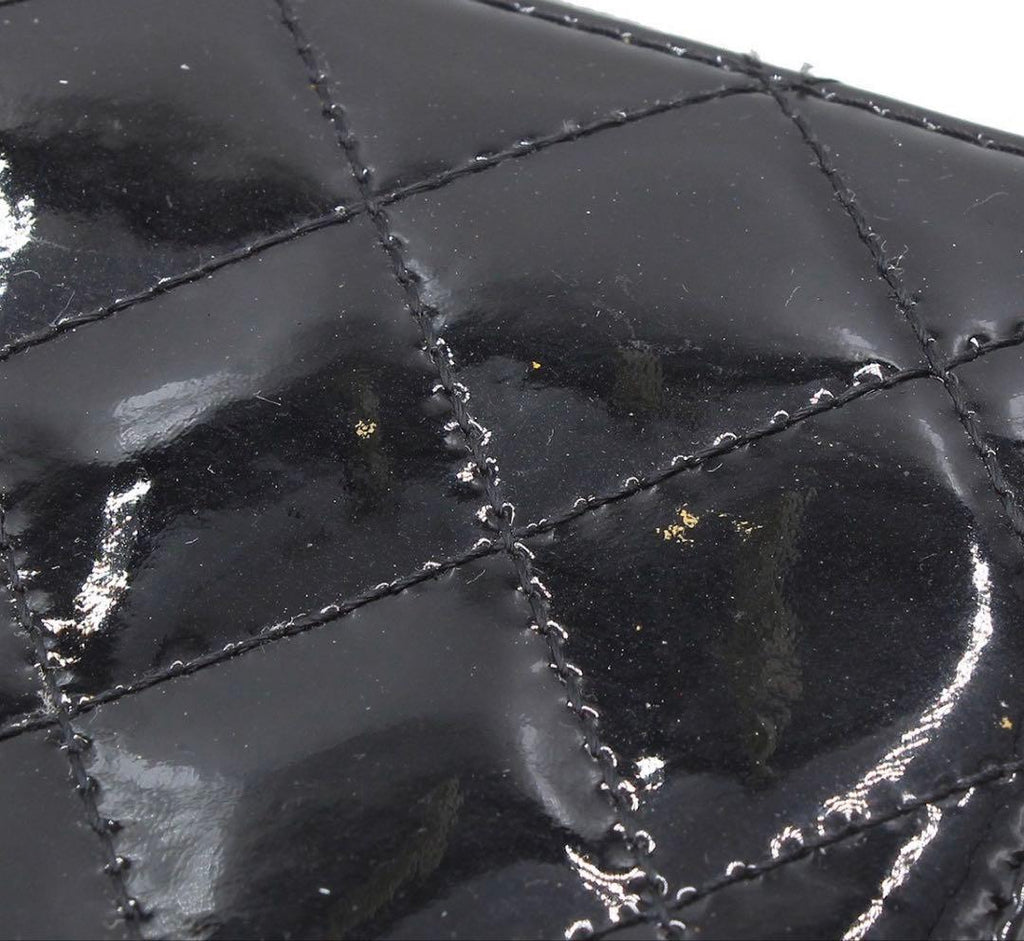 Chanel Quilted Patent Leather Zip Around Wallet — view 5