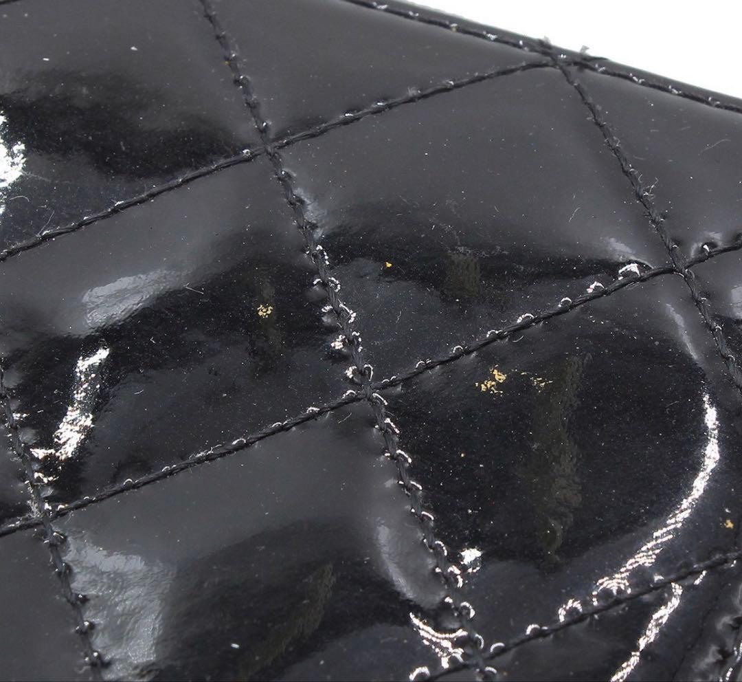 Chanel Quilted Patent Leather Zip Around Wallet — view 5