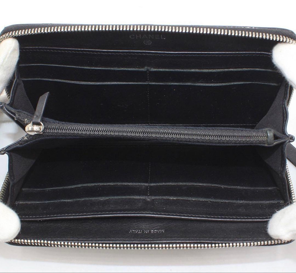 Chanel Quilted Patent Leather Zip Around Wallet — view 7