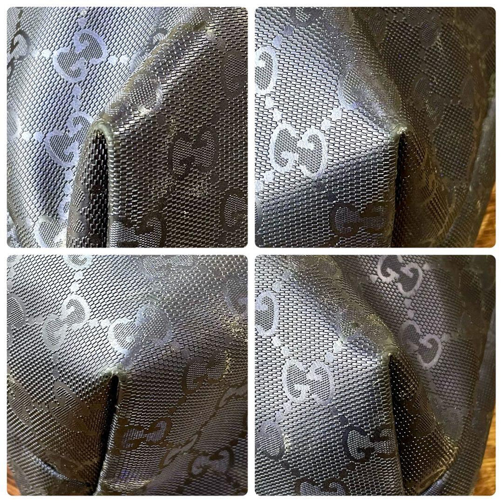 Gucci GG Supreme Crystal Tote Bag Patent Leather Purple — view 5