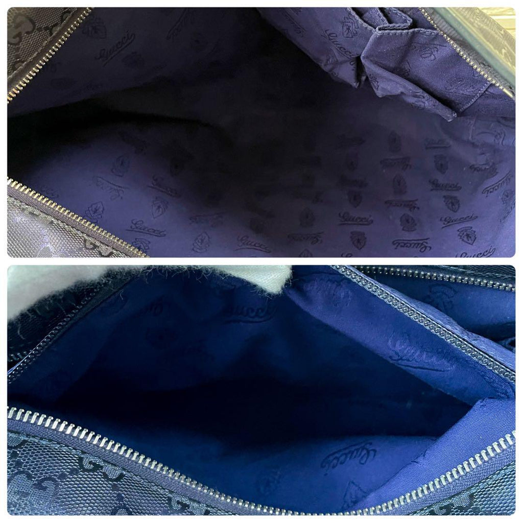 Gucci GG Supreme Crystal Tote Bag Patent Leather Purple — view 8
